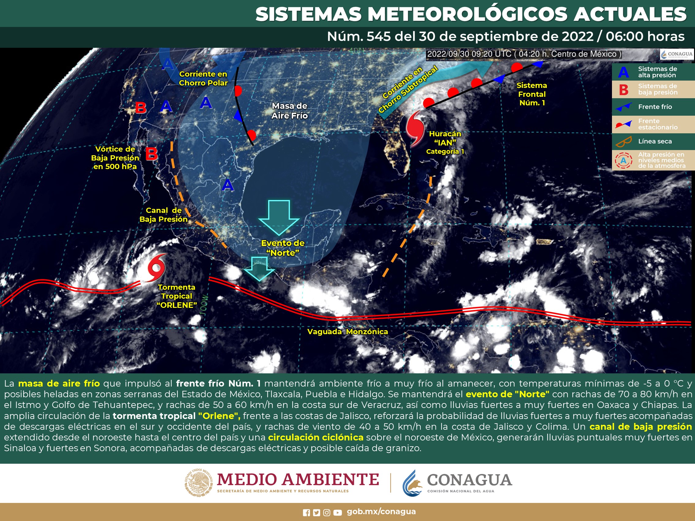 Tormenta tropical Orlene continuará provocando precipitaciones te