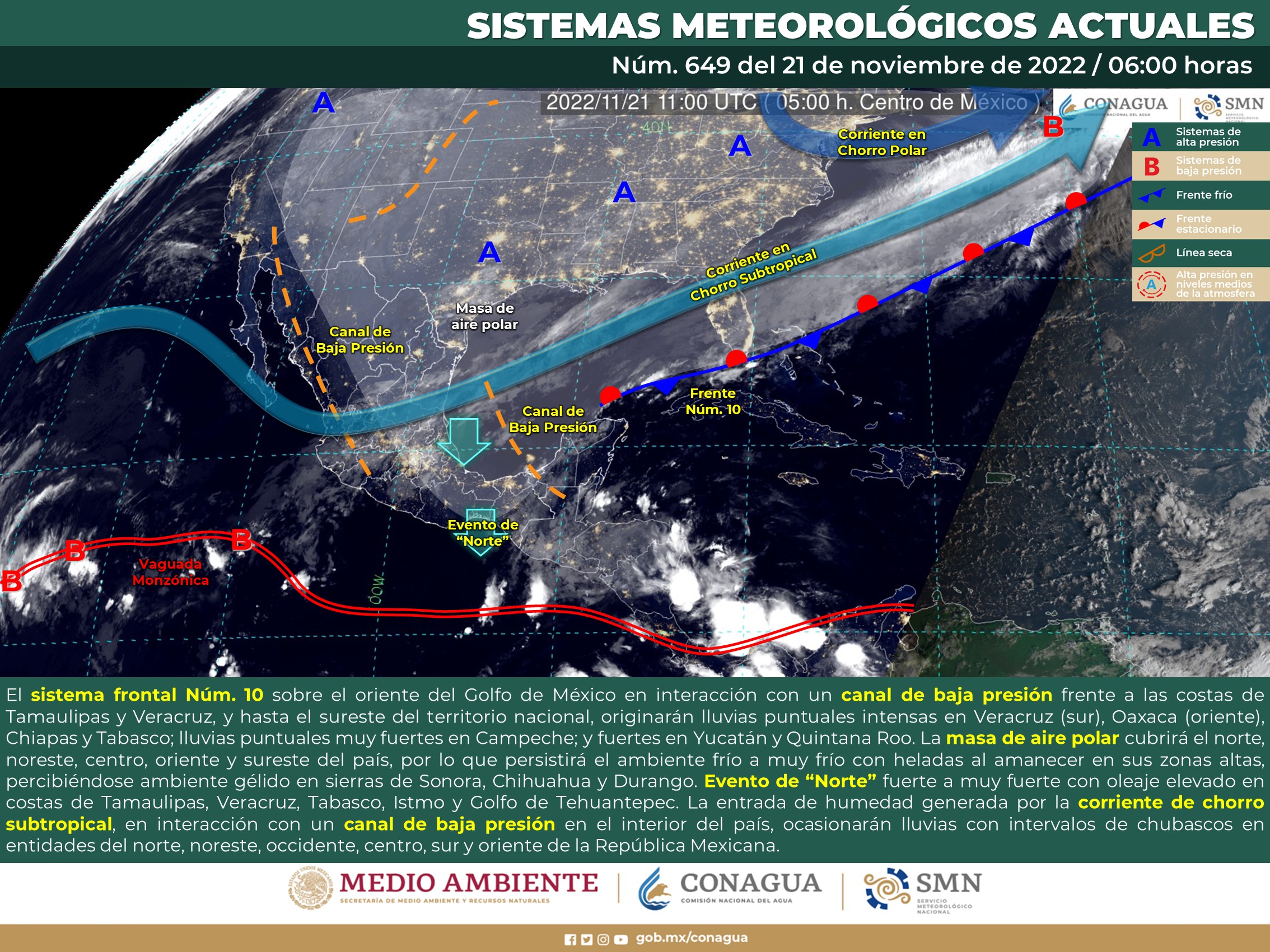 El frente frío 10 originará lluvias puntuales te contamos en qué zonas