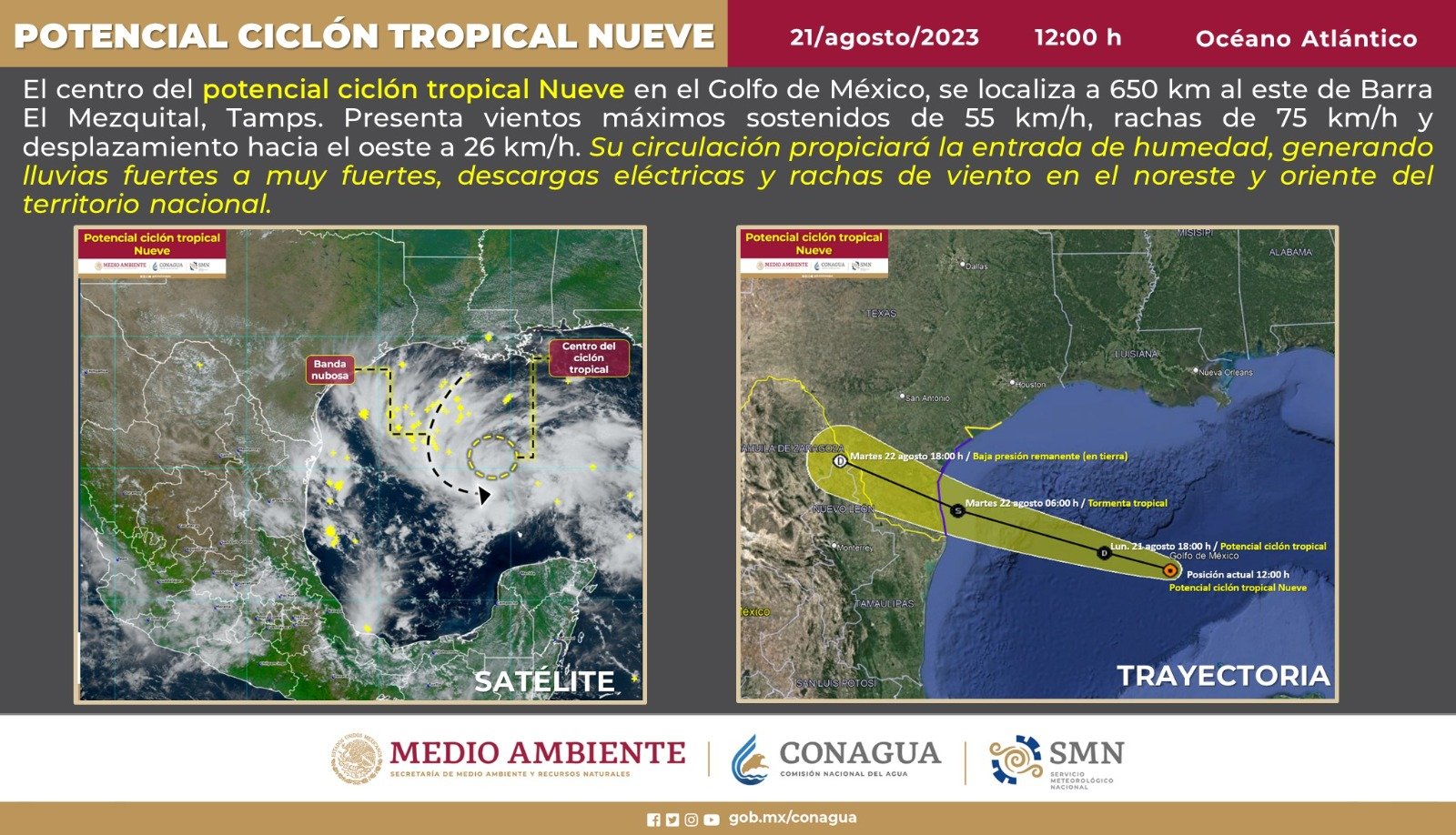 La tormenta tropical Harold tocará tierra cerca de Matamoros