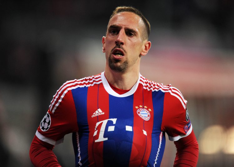 Foto de accion durante el partido FC Bayern Munich vs FC Shakhtar Donezk, Correspondiente a la Vuelta de octavos de la UEFA Champions League 2014/2015, en la foto: Festejo de gol de Franck Ribery de Bayern Munchen

11/03/2015/MEXSPORT/FIRO SPORTPHOTO.

Estadio: Allianz Arena