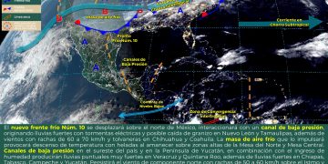 La masa de aire frío generará descenso de la temperatura en el norte, centro y oriente del territorio nacional: SMN