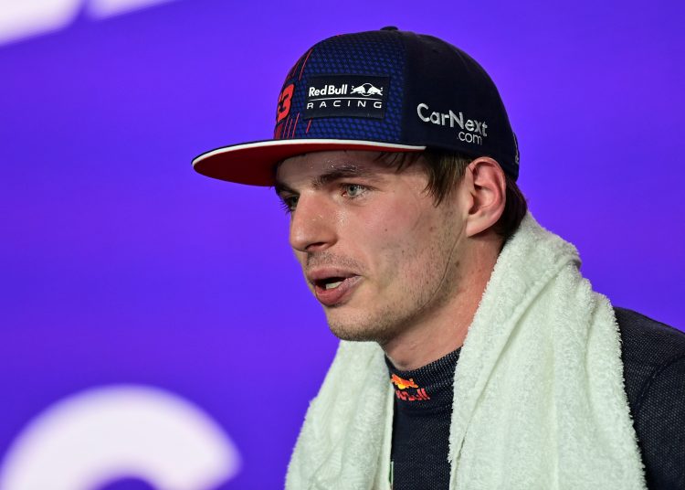 Jeddah (Saudi Arabia), 05/12/2021.- Second placed Dutch Formula One driver Max Verstappen of Red Bull Racing react after the inaugural 2021 Formula One Grand Prix of Saudi Arabia at the Jeddah Corniche Circuit in Jeddah, Saudi Arabia, 05 December 2021. (Fórmula Uno, Arabia Saudita) EFE/EPA/ANDREJ ISAKOVIC / POOL