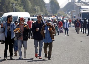La caravana migrante llega a Puebla
