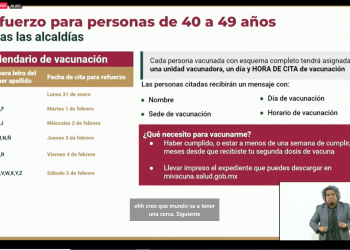 A partir del próximo 31 de enero inicia aplicación de vacuna de refuerzo para adultos de 40 a 49