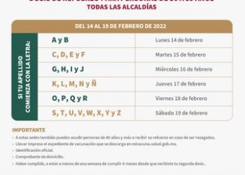 Inicia la aplicación de dosis de refuerzo contra COVID a personas de 30 a 39 años en la CDMX