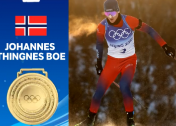 El noruego Johannes Boe gana oro en 15 km salida en masa