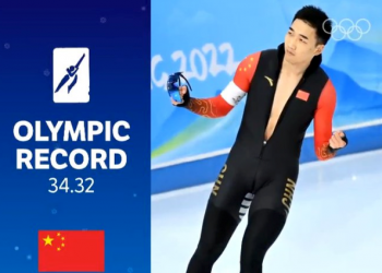 El chino Gao Tingyu, se lleva el oro en 500 metros de patinaje de velocidad con récord olímpico