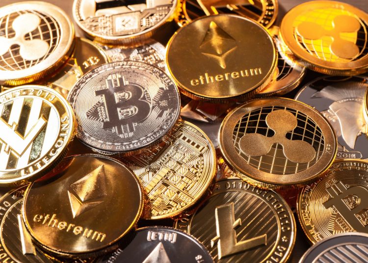 Many coins of various cryptocurrencies