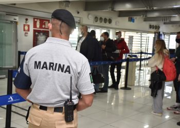 Elementos de la Secretaría de Marina- Armada de México se suman a la seguridad en el AICM