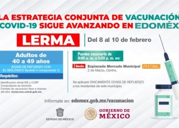 Fechas y sedes para la dosis de refuerzo a adultos de 40 a 49 años en Edomex