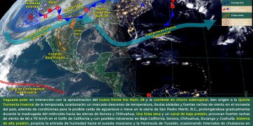 La quinta tormenta invernal generará vientos fríos y lluvia en Sonora, Chihuahua, Coahuila, Durango y Sinaloa