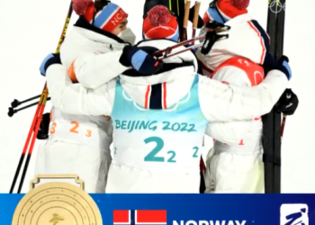 Noruega gana el oro en la combinada nórdica por equipos