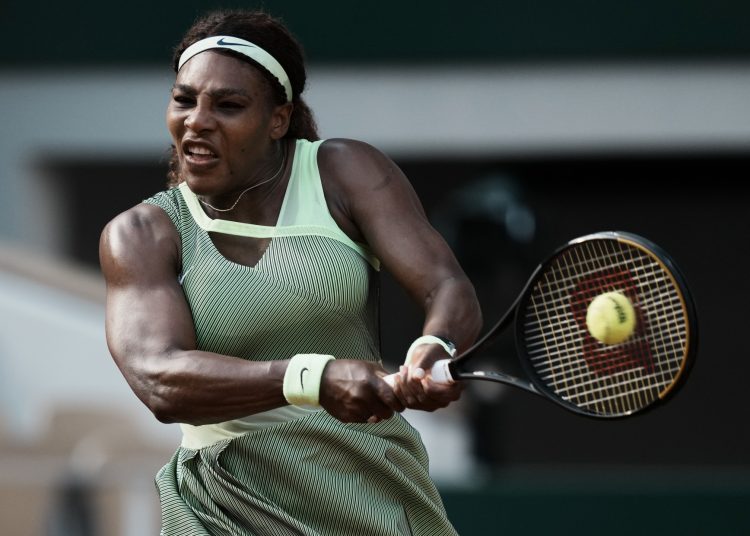 Serena Williams in their fourth round match on day 8, of the French Open tennis tournament at Roland Garros in Paris, France, Sunday, June 6, 2021.  *** Local Caption *** .