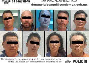 Detienen en el Edomex a nueve personas implicadas en los delitos de extorsión, robo y despojo de predios