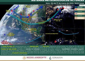 El frente frío 37 provocará lluvias y granizo en Puebla, Veracruz y Oaxaca