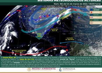 El frente frío 38 generará lluvias en el sureste del país