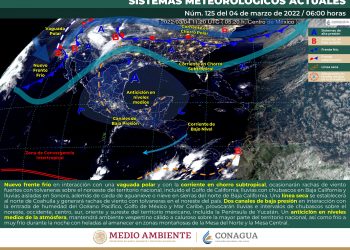Nuevo frente frío se desplazará sobre el territorio nacional