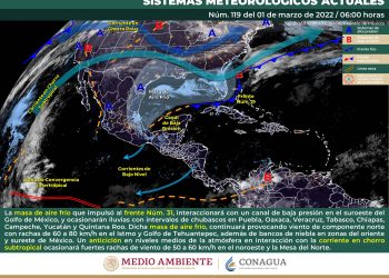 SMN pronostica lluvias con intervalos de chubascos en el oriente y sureste de México