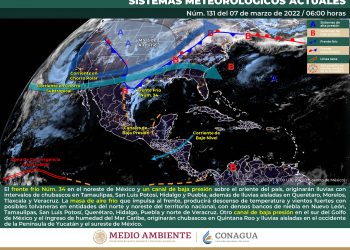 El frente frío 34 provocará lluvias en Tamaulipas, SLP, Hidalgo y Puebla