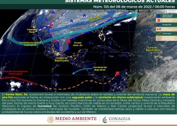 El frente frío 34 provocará lluvias en el noreste y oriente del país