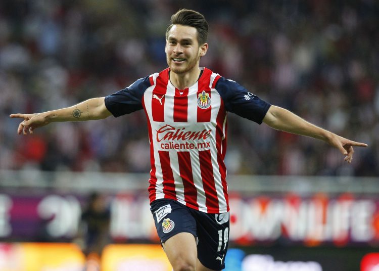 during the game Guadalajara vs Pumas UNAM, corresponding to day 16 of the Torneo Clausura Grita Mexico C22 of Liga BBVA MX, at Akron Stadium, on April 23, 2022.

<br><br>

durante el partido Guadalajara vs Pumas UNAM, correspondiente a la jornada 16 del Torneo Clausura Grita Mexico C22 de la Liga BBVA MX, en el Estadio Akron, el 23 de Abril de 2022.