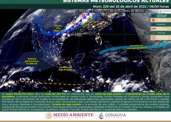 Frente frío 45 producirá lluvias muy fuertes a intensas en el noreste de México