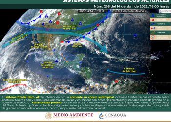 Canal de baja presión originará lluvias en el centro y oriente del país