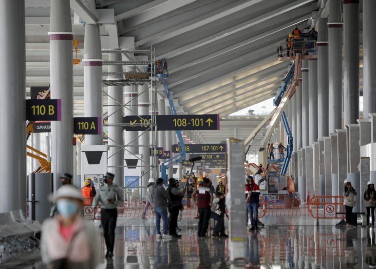 A view shows an area of the new Felipe Angeles International airport, which Mexican government aims to inaugurate on March 21, during a tour to show people the facilities in Zumpango, Mexico State, Mexico March 13, 2022. REUTERS/Luis Cortes