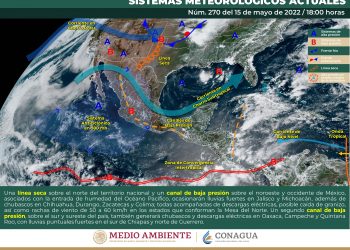 SMN prevé lluvias fuertes en el sur del país