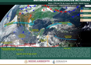 Canal de baja presión provocará lluvias en el sur del país