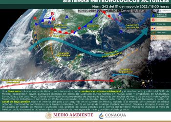 Canales de baja presión provocarán lluvias en el centro, oriente y sureste del país