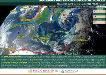 SMN prevé lluvias fuerte en el sureste del país