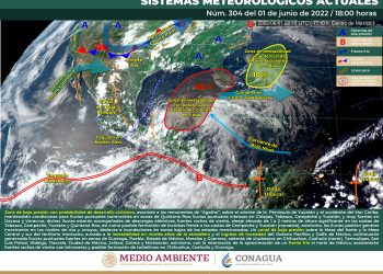 Canal de baja presión provocará ingreso de humedad del Océano Pacífico y el Golfo de México
