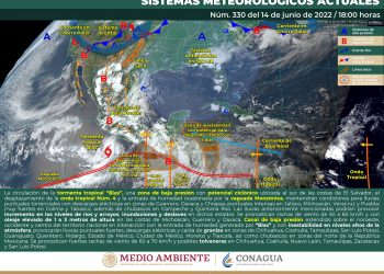 SMN prevé que el ciclón tropical Blas se ubique en las costas de Guerrero y Michoacán, originará lluvias torrenciales
