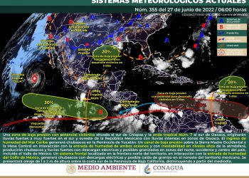 La onda tropical 7 originará lluvias fuertes en el sur y sureste del país