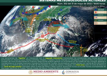 Remanentes de Agatha recorrerán el suroeste del Golfo de México y la Península de Yucatán