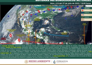 El monzón mexicano continuará provocando lluvias fuertes en el norte del país