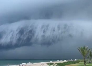 ¡Como de película! Sorprenden impresionantes nubes en Playa Miramar