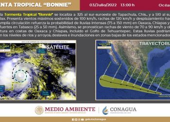 La tormenta tropical Bonnie provocará intensas lluvias en el sur de México
