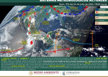 Bonnie se intensificó a categoría 2 y continuará su desplazamiento paralelo a las costas del Pacífico Mexicano