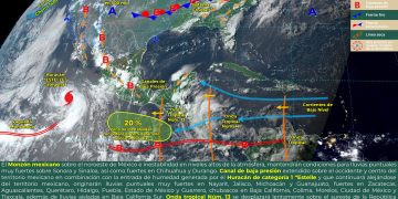 La aproximación de la onda tropical 14 a la Península de Yucatán provocará lluvias en el sur del país