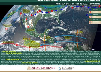 La onda tropical 14 provocará lluvias muy fuertes en el occidente y centro del país