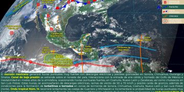La onda tropical 14 provocará lluvias muy fuertes en el occidente y centro del país