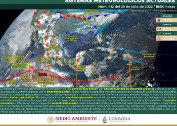 Onda tropical 15 producirá lluvias fuertes en Nayarit, Jalisco, Colima y Michoacán