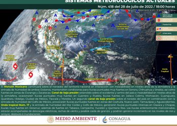 El monzón mexicano ocasionará lluvias muy fuertes en Sonora, Chihuahua, Durango y Sinaloa