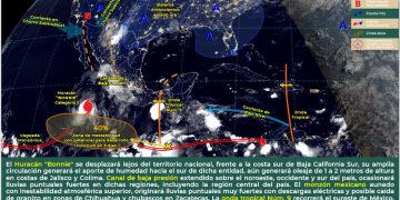 Huracán Bonnie se degrada a categoría 2 y se ubica frente a la costa sur de BCS
