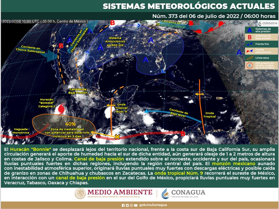 Huracán Bonnie Se Degrada A Categoría 2 Y Se Ubica Frente A La Costa Sur De Bcs Enfoque Noticias 