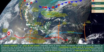La onda tropical 10 se desplazará al sur de las costas de Jalisco generando fuertes lluvias