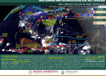 La onda tropical 11 recorrerá el sureste del país y originarán lluvias fuertes