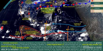 La onda tropical 11 recorrerá el sureste del país y originarán lluvias fuertes